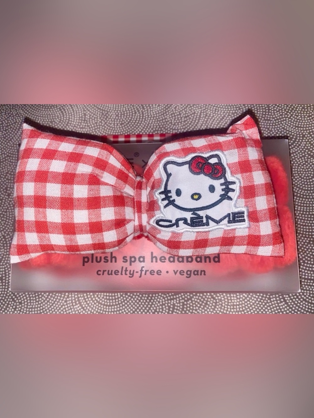 The Crème Shop x Hello Kitty Spa Plush Headband - Red Gingham: o/s